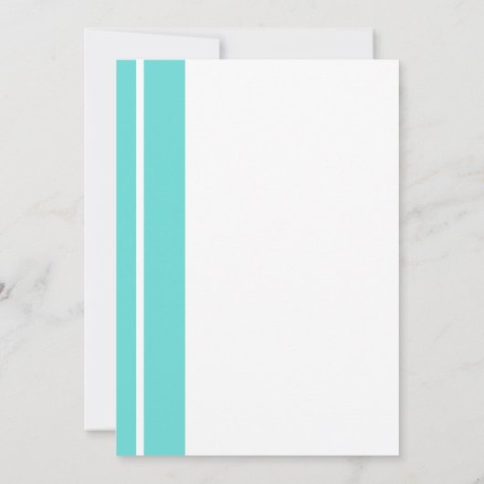 Retro Dandelions Blue Minimalist Wedding Kaart (Achterkant)