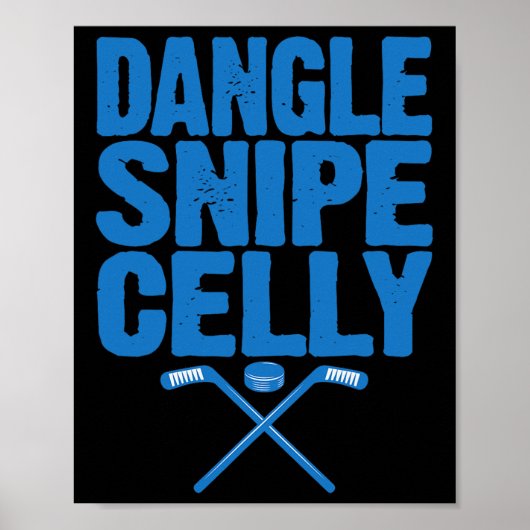 Retro Dangle Snipe Celly Citaat - IJshockeyspeler Poster (Voorkant)