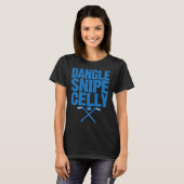 Retro Dangle Snipe Celly Quote - IJshockeyspeler T-shirt (Voorkant volledig)