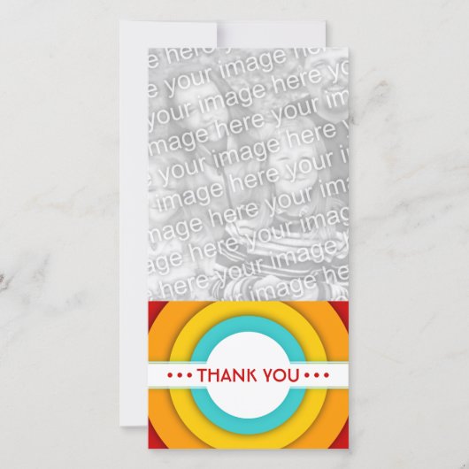 retro DANK JE WEL Bedankkaart (Voorkant)