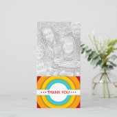 retro DANK JE WEL Bedankkaart (Staand voorkant)
