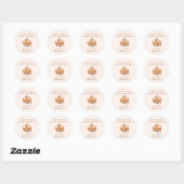 Retro dank u Boho Floral Baby shower Ronde Sticker (Vel)