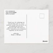 Retro dank u bruiloft foto briefkaart (Achterkant)