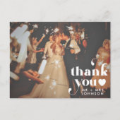 Retro dank u bruiloft foto briefkaart (Voorkant)