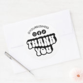 Retro dank u Social Media Handle Small Business Ronde Sticker (Envelop)