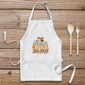 Retro Dankbaar Dankbaar Gezegend Monogram Naam Standaard Schort