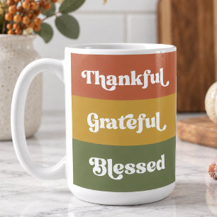 Retro Dankbaar Gezegend Thanksgiving Koffiemok