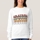 Retro Dankbaar Sweatshirt, Familie Thanksgiving Trui (Voorkant)