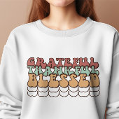 Retro Dankbaar Sweatshirt, Familie Thanksgiving Trui