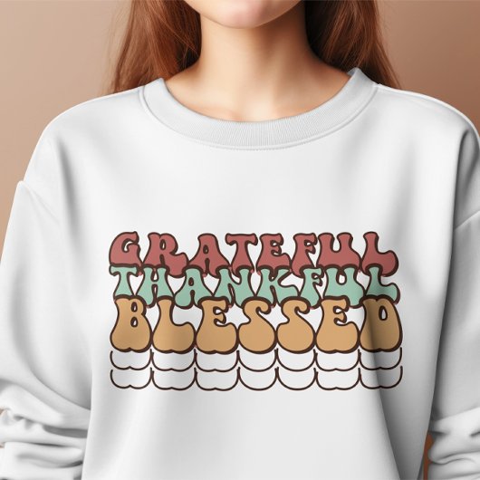 Retro Dankbaar Sweatshirt, Familie Thanksgiving Trui