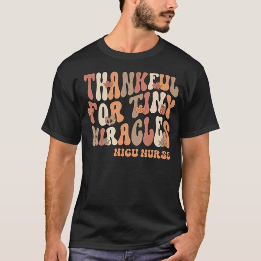 Retro dankbaar voor kleine wonderen Thanksgiving N T-shirt (Voorkant)