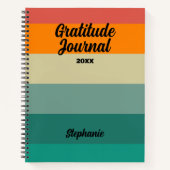  Retro Dankbaarheid Tijdschrift met Jaar en Naam Notitieboek (Voorkant)