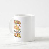 Retro Dankbare Leraar Groovy Thanksgiving Fall Wo Koffiemok (Voorkant links)
