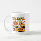 Retro Dankbare Leraar Groovy Thanksgiving Fall Wo Koffiemok (Links)