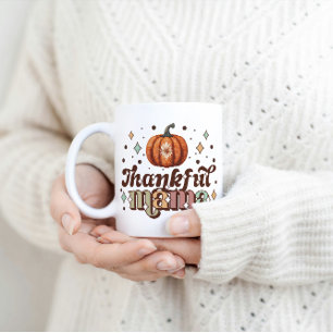 Retro Dankbare Mama Mok, Herfst Thanksgiving Mama Koffiemok