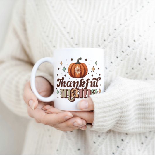 Retro Dankbare Mama Mok, Herfst Thanksgiving Mama Koffiemok
