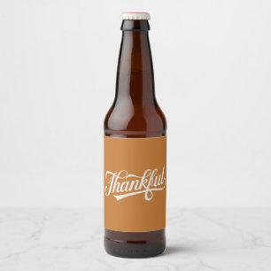 Retro Dankbare Thanksgiving Herfst Cadeau Bier Etiket