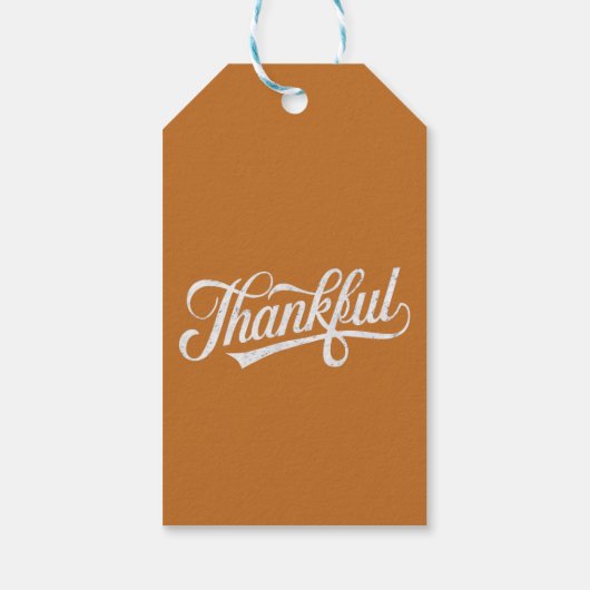 Retro Dankbare Thanksgiving Herfst Cadeau Cadeaulabel (Achterkant)