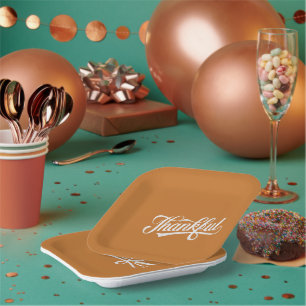 Retro Dankbare Thanksgiving Herfst Cadeau Papieren Bordje