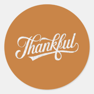 Retro Dankbare Thanksgiving Herfst Cadeau Ronde Sticker