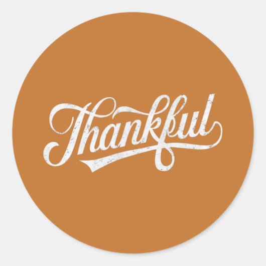 Retro Dankbare Thanksgiving Herfst Cadeau Ronde Sticker (Voorkant)