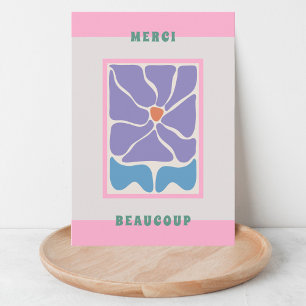 Retro Dankjewel Kaart Blauwe Bloem Dankjewel Kaart