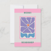 Retro Dankjewel Kaart Blauwe Bloem Dankjewel Kaart (Voorkant)