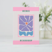 Retro Dankjewel Kaart Blauwe Bloem Dankjewel Kaart (Staand voorkant)