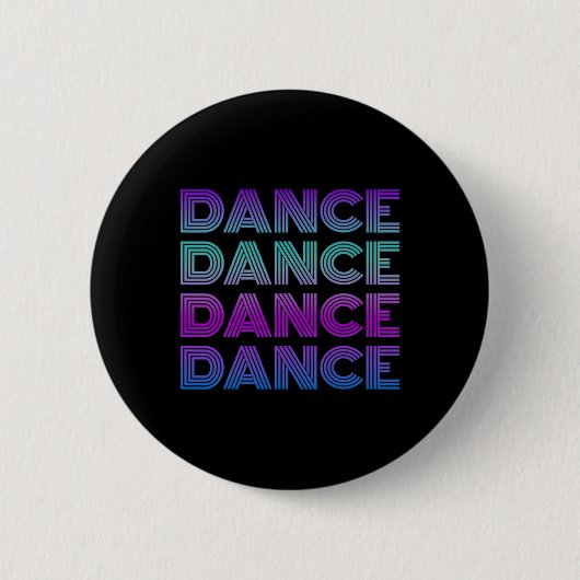 Retro Dans Ik Hou van Dansen Danser Tiener Student Ronde Button 5,7 Cm (Voorkant)