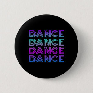 Retro Dans Ik hou van Dansende Danser Tiener Stude Ronde Button 5,7 Cm