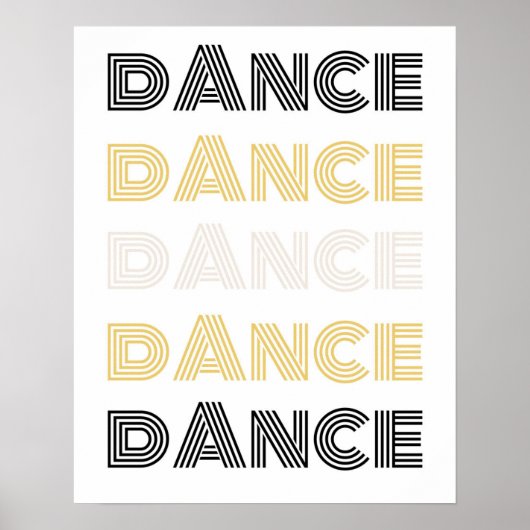 Retro dans typografie – Motivatie muurkunst Poster (Voorkant)