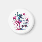 Retro Dansen Gewoon Een Meisje Dat Lief Is Om Te D Magneet (Voorkant)