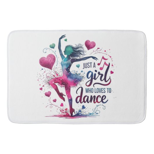 Retro Dansen Gewoon Een Meisje Dat Liefst Danst Badmat (Voorkant)