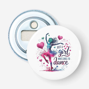 Retro Dansen Gewoon Een Meisje Dat Liefst Danst Button Flesopener