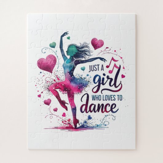 Retro Dansen Gewoon Een Meisje Dat Liefst Danst Legpuzzel (Verticaal)