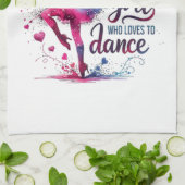 Retro Dansen Gewoon Een Meisje Dat Liefst Danst Theedoek (Gevouwen)