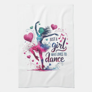 Retro Dansen Gewoon Een Meisje Dat Liefst Danst Theedoek