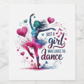 Retro Dansen Gewoon Een Meisje Dat Liefst Danst Wijn Etiket (Enkel label)