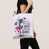 Retro Dansen Gewoon Een Meisje Dat Van Dansen Houd Tote Bag (Dichtbij)