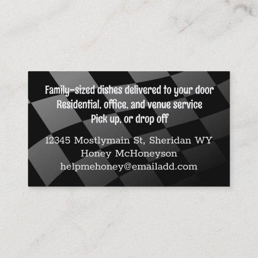 retro dansen kachel oven visitekaartje bruin, H... (Achterkant)