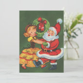 retro  dansen Kerstmis Feestdagenkaart (Staand voorkant)