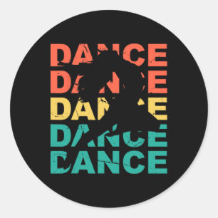 Retro  dansen voor dansers ronde sticker