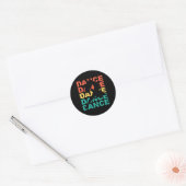 Retro  dansen voor dansers ronde sticker (Envelop)