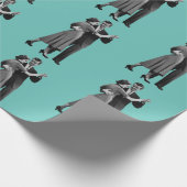Retro Dansend Couple Wrapping Paper Cadeaupapier (Hoek)