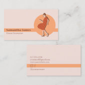 Retro Dansend Oranje Aangepast Visitekaartje (Voorkant / Achterkant)