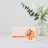Retro Dansend Oranje Aangepast Visitekaartje (Staand voorkant)