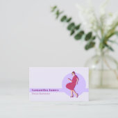 Retro Dansend Paars aangepast Visitekaartje (Staand voorkant)