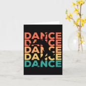Retro dansende cadeau voor dansers kaart (Gele Bloem)