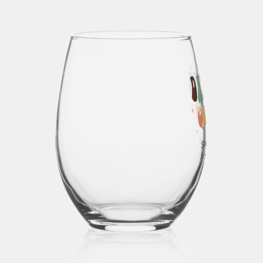 Retro Dansende Koninginnen Disco Bachelorette Fees Wijnglas Zonder Voet (Rechts)