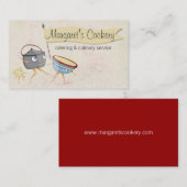 Retro dansende kookpotten met bizenkaart visitekaartje (Voorkant / Achterkant)